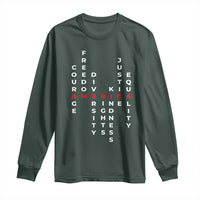 Equal Rights Long Sleeve Shirt Courage Freedom Diversity Rights Kindness Justice Equality