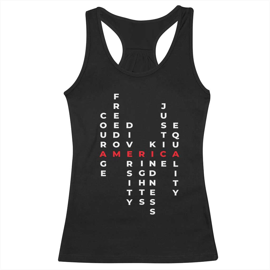 Equal Rights Racerback Tank Top Courage Freedom Diversity Rights Kindness Justice Equality