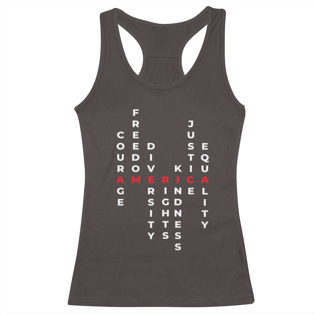 Equal Rights Racerback Tank Top Courage Freedom Diversity Rights Kindness Justice Equality