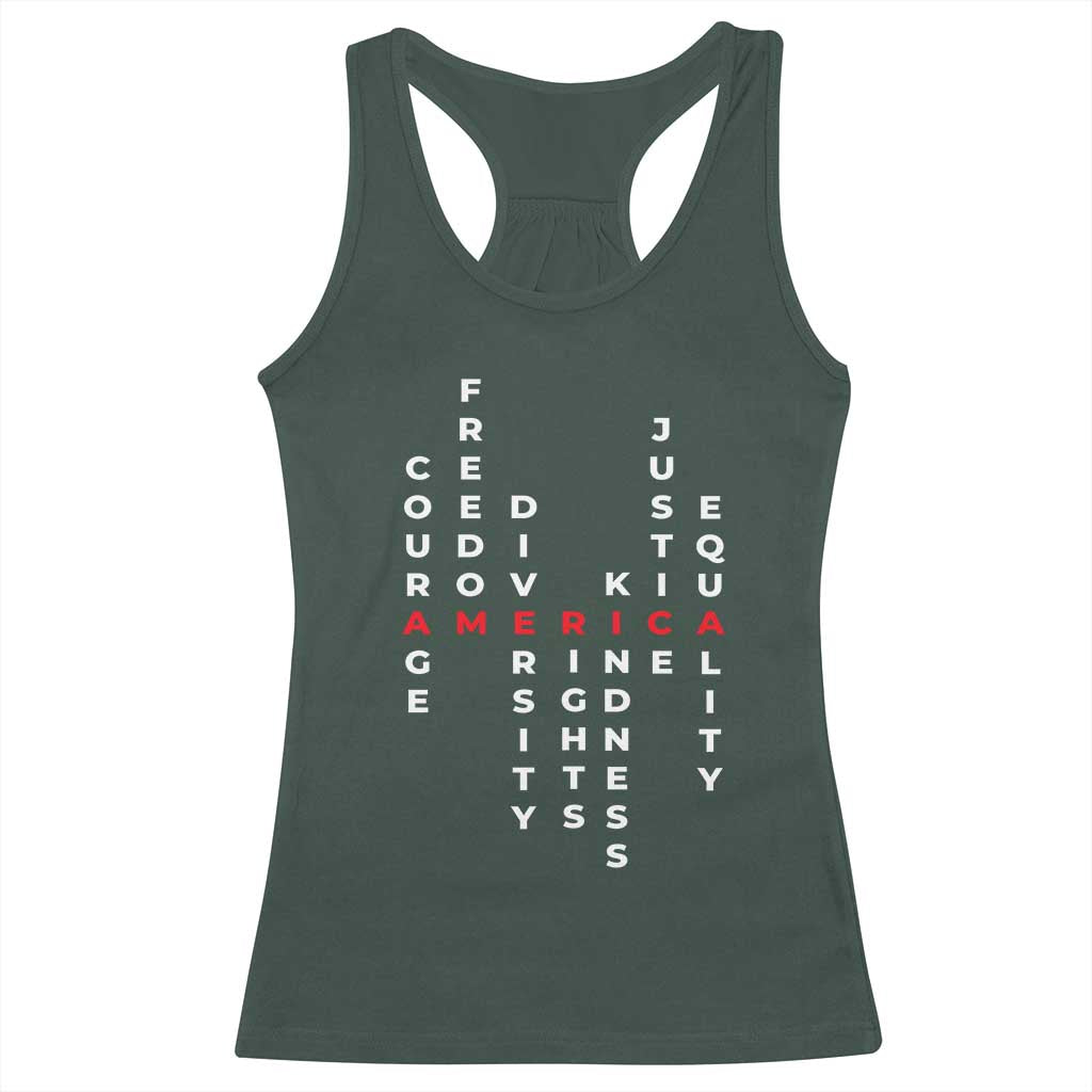 Equal Rights Racerback Tank Top Courage Freedom Diversity Rights Kindness Justice Equality