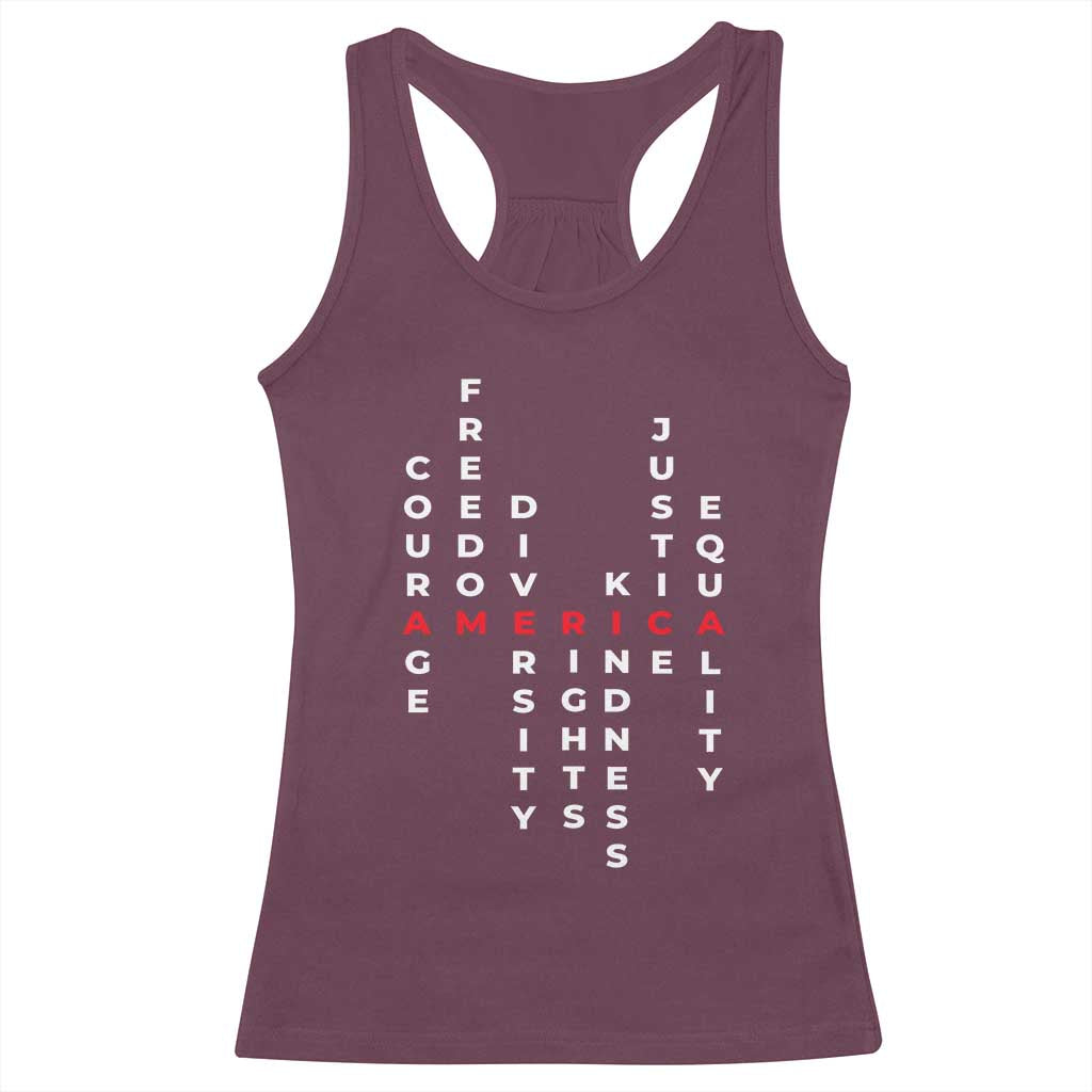Equal Rights Racerback Tank Top Courage Freedom Diversity Rights Kindness Justice Equality