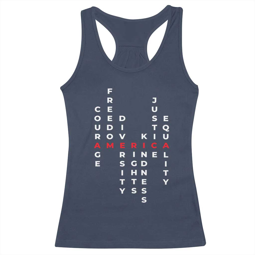 Equal Rights Racerback Tank Top Courage Freedom Diversity Rights Kindness Justice Equality