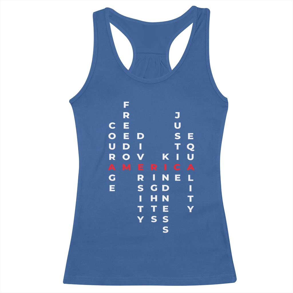 Equal Rights Racerback Tank Top Courage Freedom Diversity Rights Kindness Justice Equality
