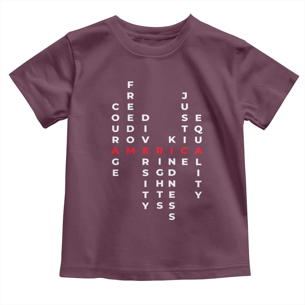 Equal Rights Toddler T Shirt Courage Freedom Diversity Rights Kindness Justice Equality