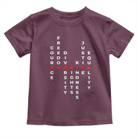 Equal Rights Toddler T Shirt Courage Freedom Diversity Rights Kindness Justice Equality
