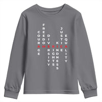 Equal Rights Youth Sweatshirt Courage Freedom Diversity Rights Kindness Justice Equality