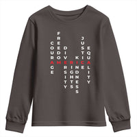 Equal Rights Youth Sweatshirt Courage Freedom Diversity Rights Kindness Justice Equality