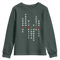 Equal Rights Youth Sweatshirt Courage Freedom Diversity Rights Kindness Justice Equality