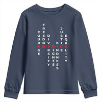 Equal Rights Youth Sweatshirt Courage Freedom Diversity Rights Kindness Justice Equality