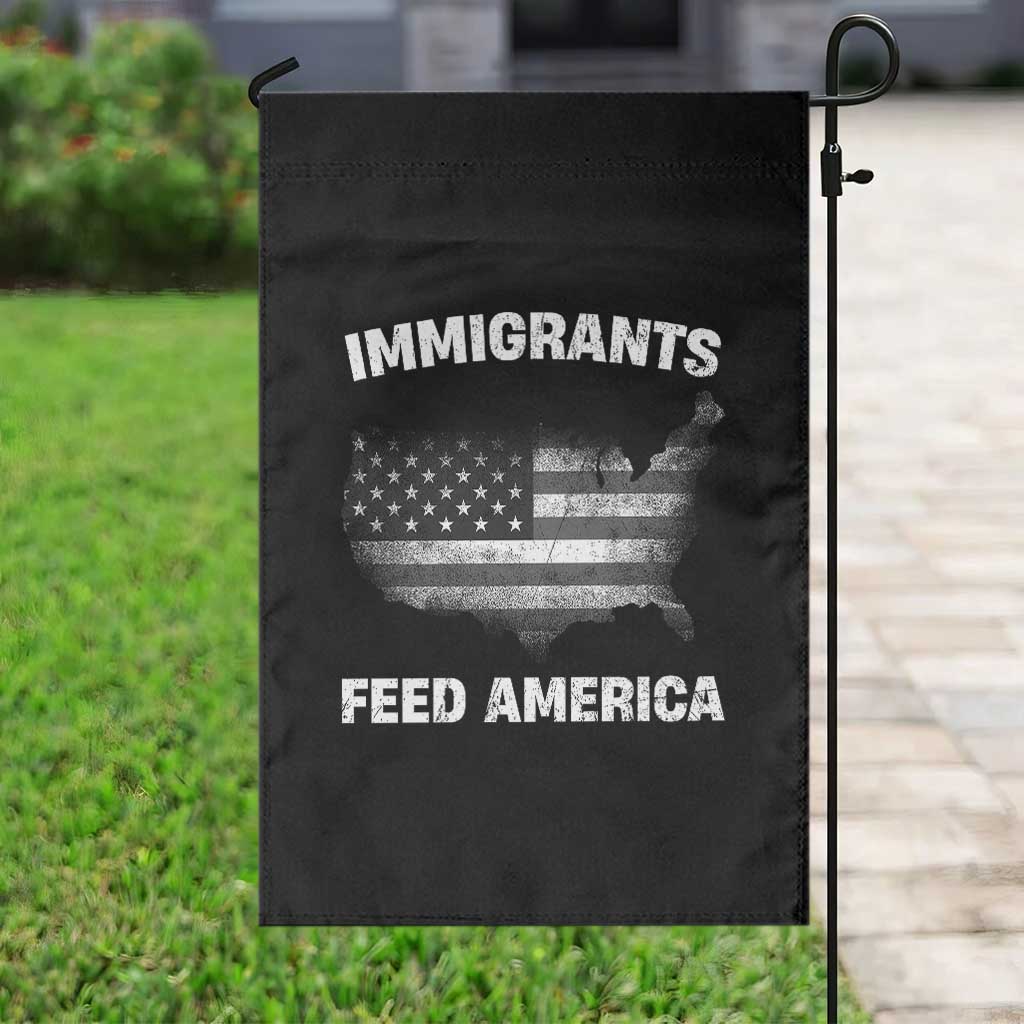Immigrants Feed America Garden Flag Grunge US Flag - Wonder Print Shop