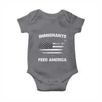 Immigrants Feed America Baby Onesie Grunge US Flag