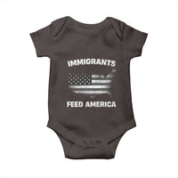 Immigrants Feed America Baby Onesie Grunge US Flag
