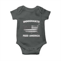 Immigrants Feed America Baby Onesie Grunge US Flag