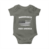 Immigrants Feed America Baby Onesie Grunge US Flag