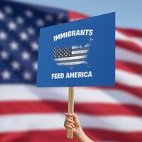 Immigrants Feed America Protest Sign Grunge US Flag - Wonder Print Shop