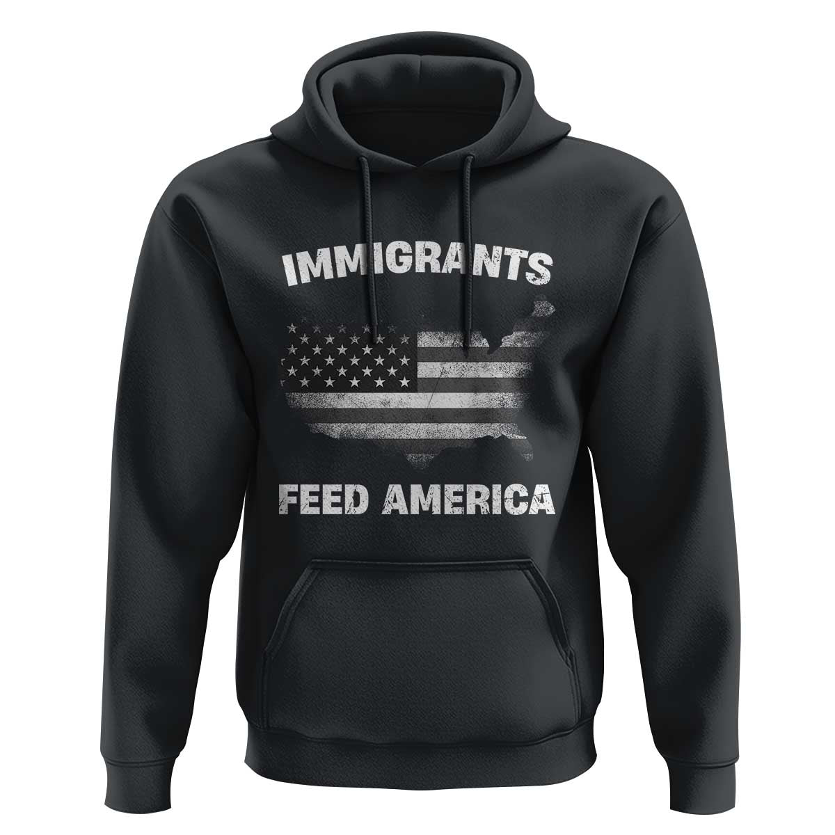 Immigrants Feed America Hoodie Grunge US Flag