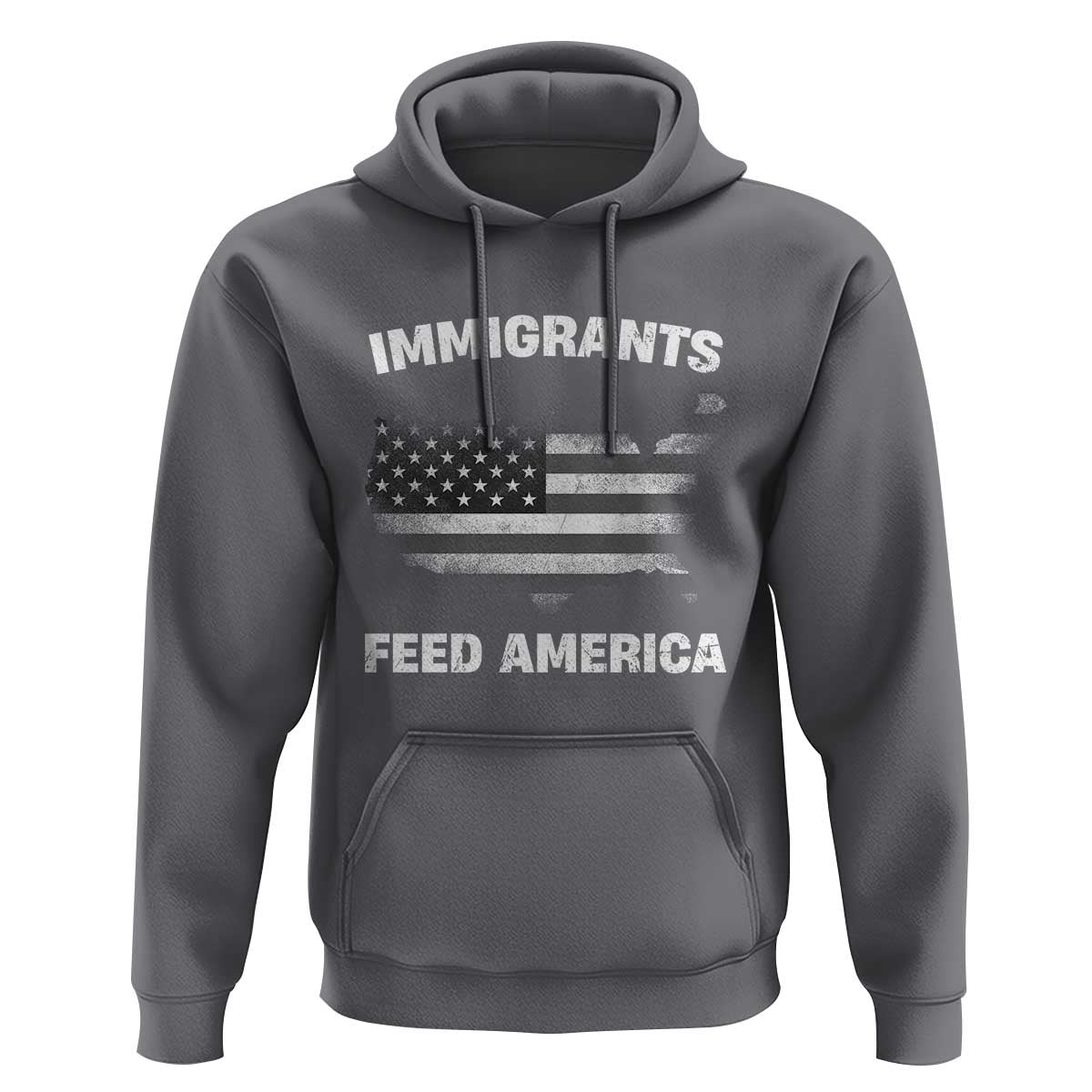 Immigrants Feed America Hoodie Grunge US Flag