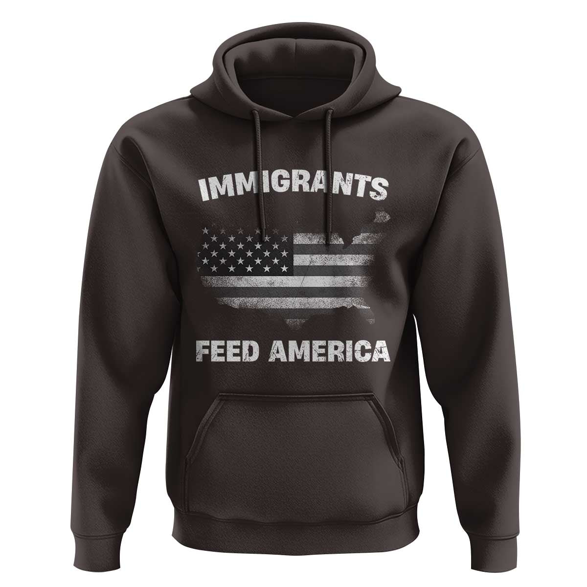 Immigrants Feed America Hoodie Grunge US Flag