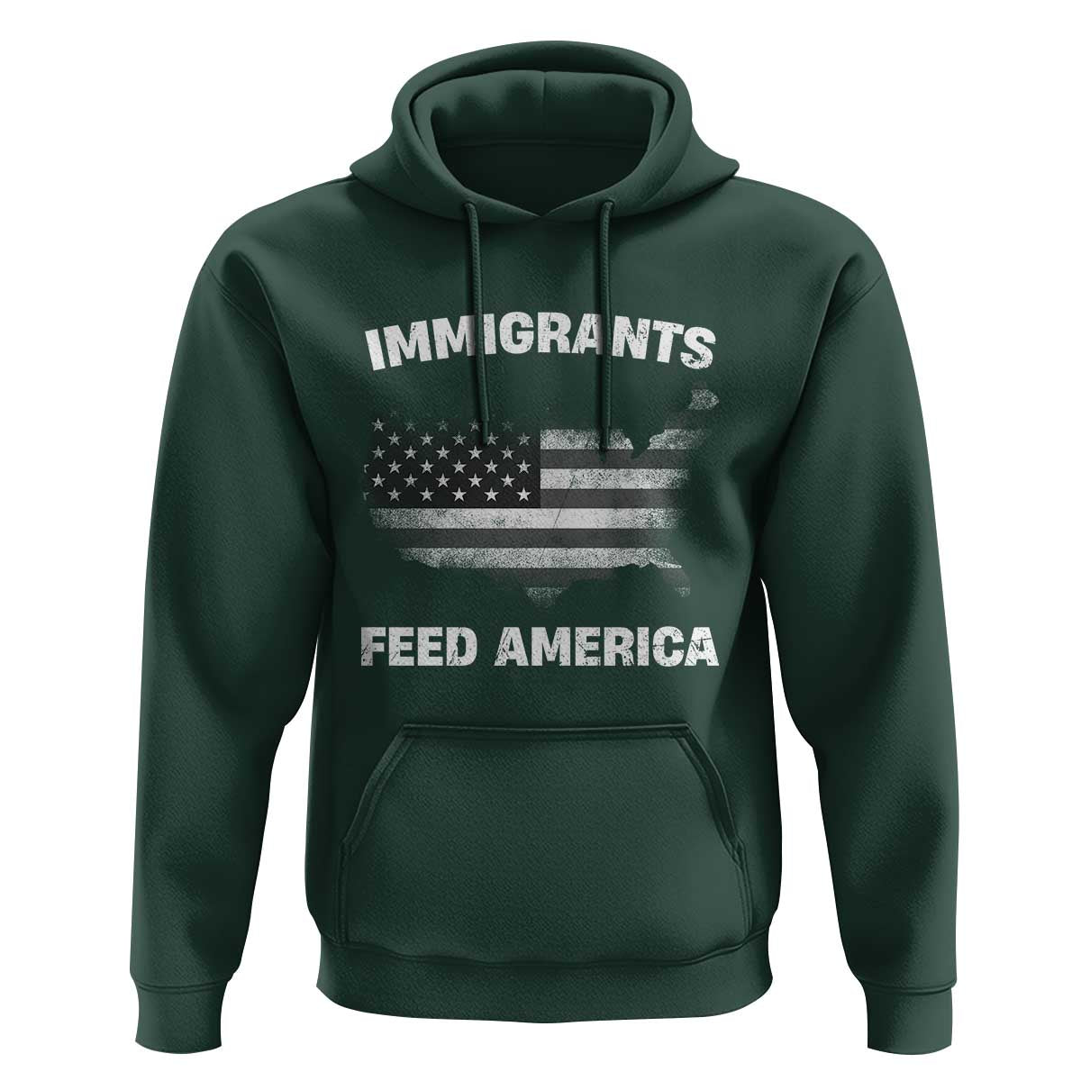 Immigrants Feed America Hoodie Grunge US Flag