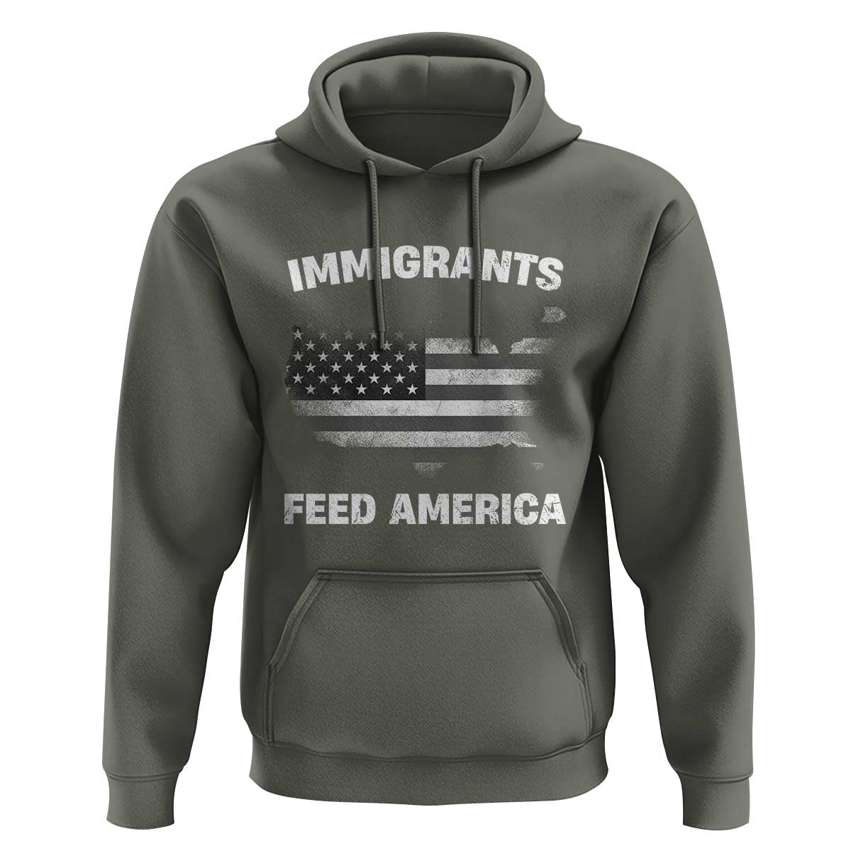 Immigrants Feed America Hoodie Grunge US Flag