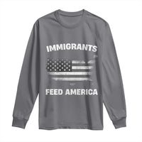 Immigrants Feed America Long Sleeve Shirt Grunge US Flag