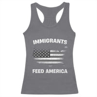 Immigrants Feed America Racerback Tank Top Grunge US Flag