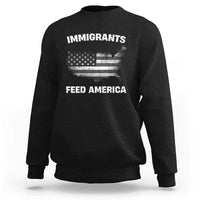 Immigrants Feed America Sweatshirt Grunge US Flag