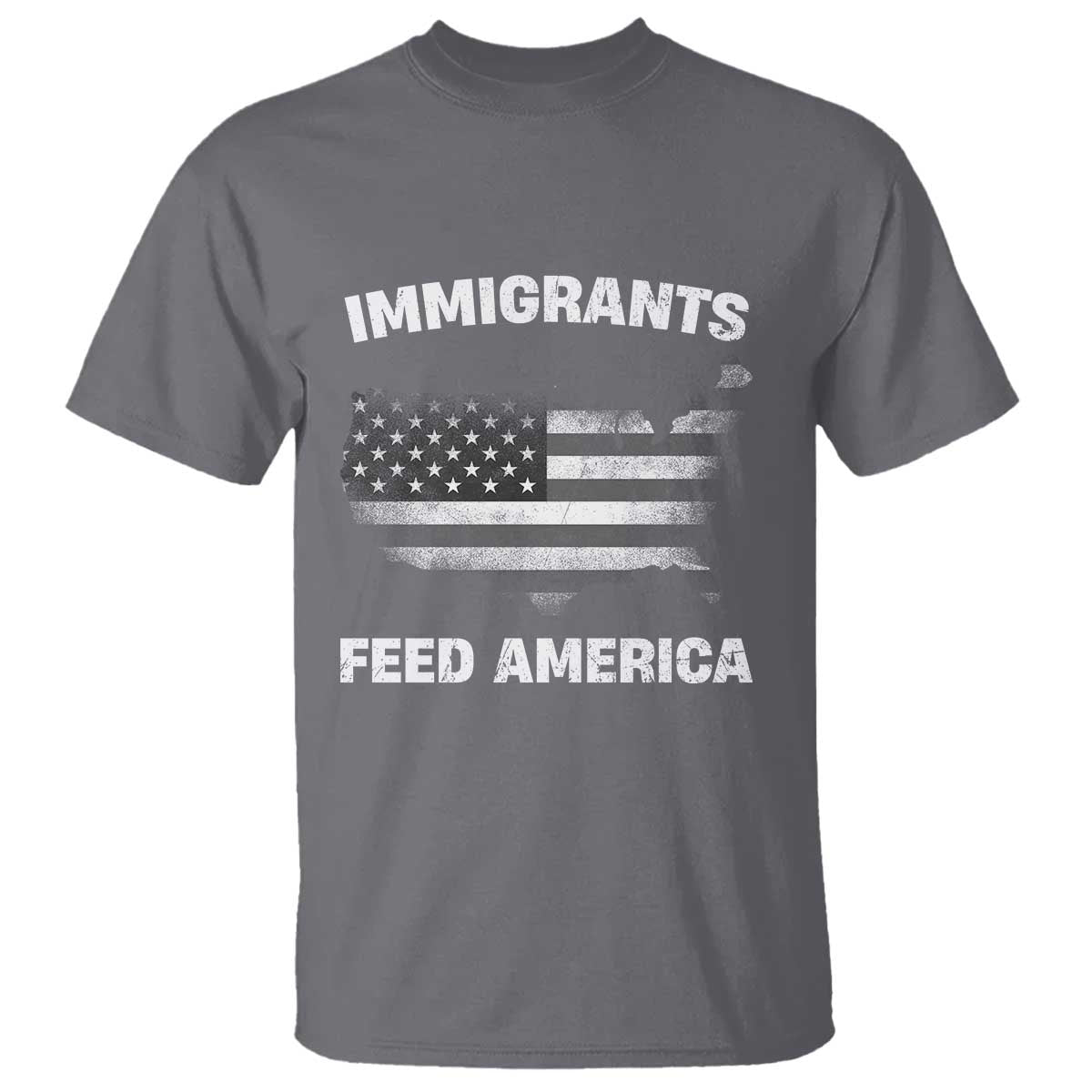 Immigrants Feed America T Shirt Grunge US Flag