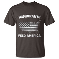 Immigrants Feed America T Shirt Grunge US Flag
