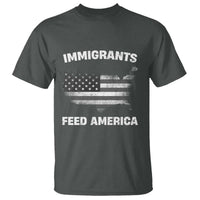 Immigrants Feed America T Shirt Grunge US Flag