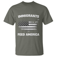 Immigrants Feed America T Shirt Grunge US Flag