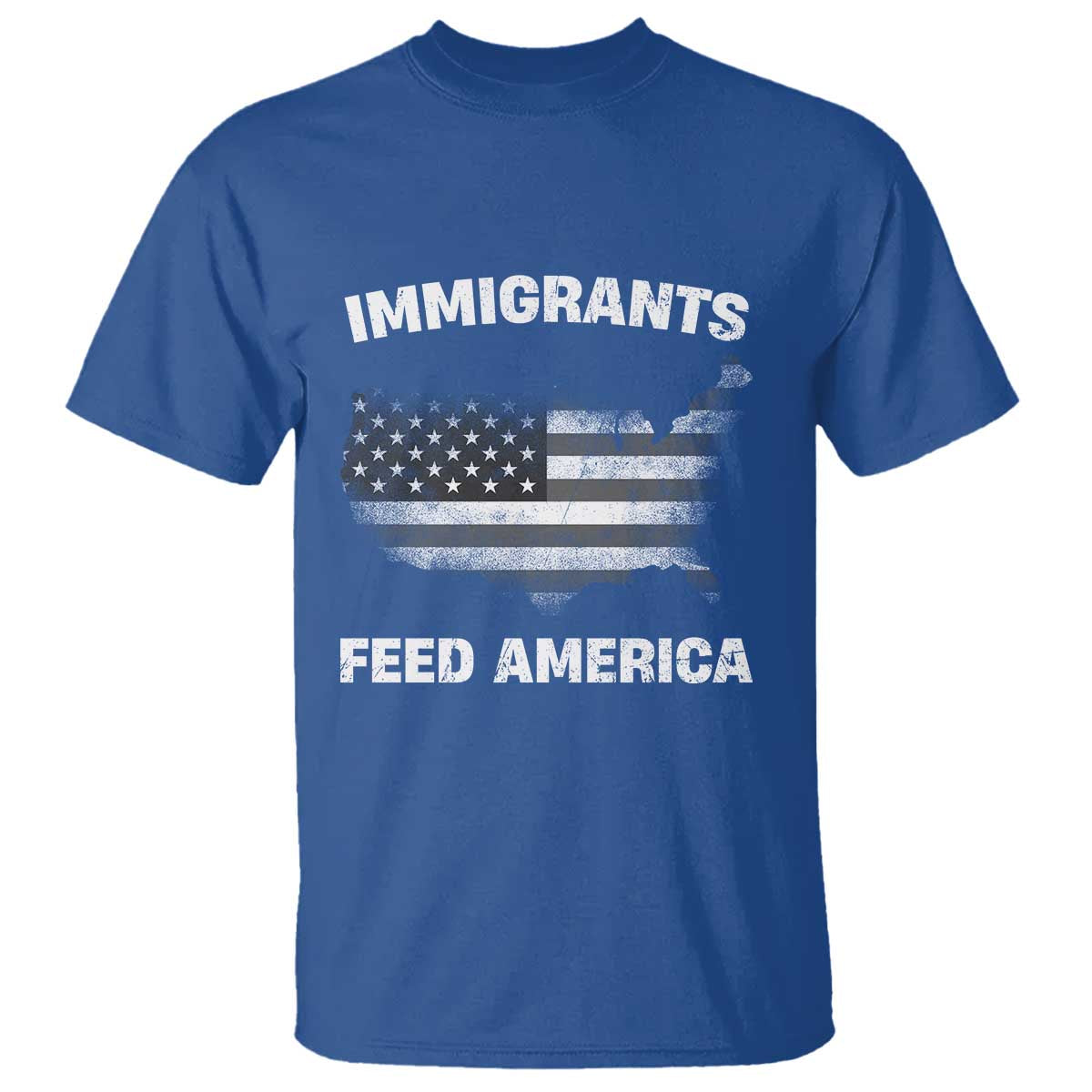 Immigrants Feed America T Shirt Grunge US Flag