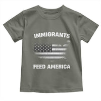 Immigrants Feed America Toddler T Shirt Grunge US Flag