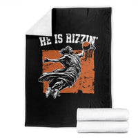 He is Rizzin Throw Blanket Funny Jesus Playing Basketball Vintage Faith - Wonder Print Shop