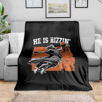 He is Rizzin Throw Blanket Funny Jesus Playing Basketball Vintage Faith - Wonder Print Shop
