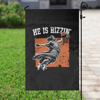 He is Rizzin Garden Flag Funny Jesus Playing Basketball Vintage Faith - Wonder Print Shop