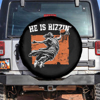 He is Rizzin Spare Tire Cover Funny Jesus Playing Basketball Vintage Faith - Wonder Print Shop