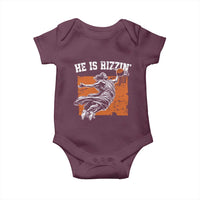 He is Rizzin Baby Onesie Funny Jesus Playing Basketball Vintage Faith - Wonder Print Shop
