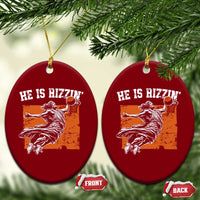 He is Rizzin Ceramic Ornament Funny Jesus Playing Basketball Vintage Faith - Wonder Print Shop