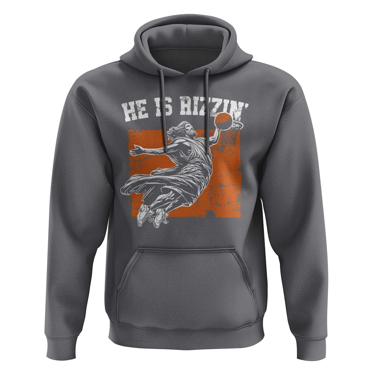 He is Rizzin Hoodie Funny Jesus Playing Basketball Vintage Faith - Wonder Print Shop