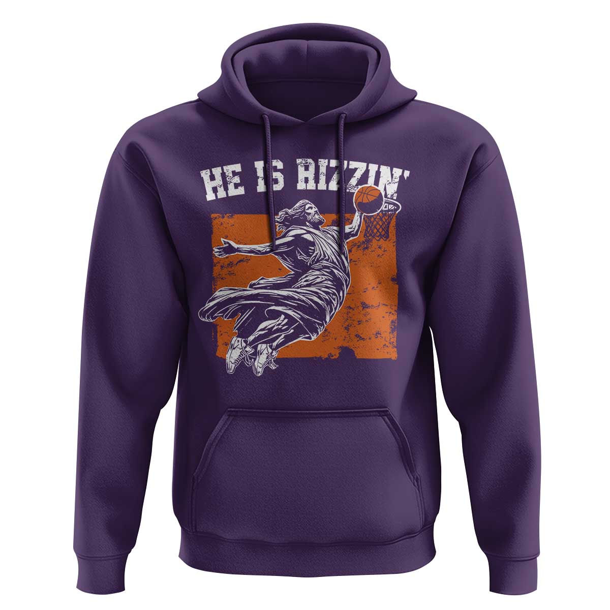 He is Rizzin Hoodie Funny Jesus Playing Basketball Vintage Faith - Wonder Print Shop