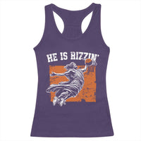 He is Rizzin Racerback Tank Top Funny Jesus Playing Basketball Vintage Faith - Wonder Print Shop