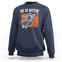 He is Rizzin Sweatshirt Funny Jesus Playing Basketball Vintage Faith - Wonder Print Shop