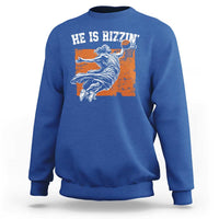 He is Rizzin Sweatshirt Funny Jesus Playing Basketball Vintage Faith - Wonder Print Shop