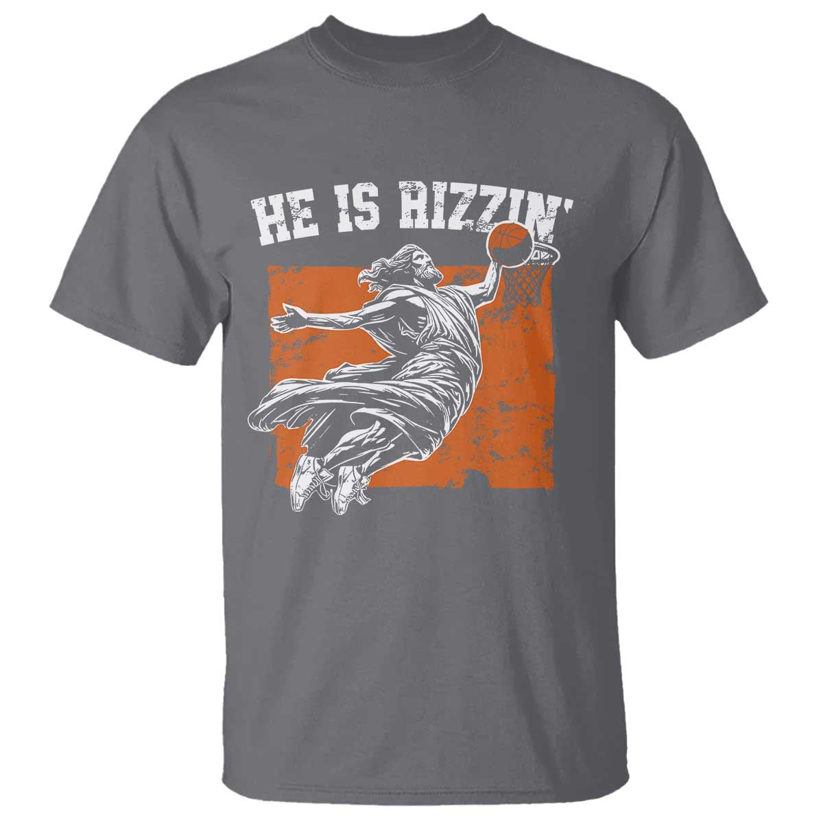 He is Rizzin T Shirt Funny Jesus Playing Basketball Vintage Faith - Wonder Print Shop