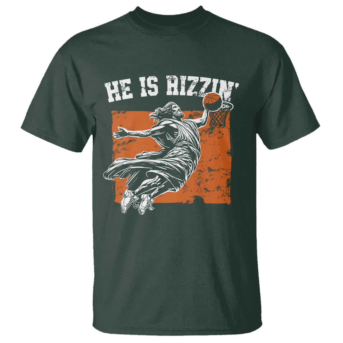 He is Rizzin T Shirt Funny Jesus Playing Basketball Vintage Faith - Wonder Print Shop