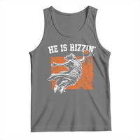 He is Rizzin Tank Top Funny Jesus Playing Basketball Vintage Faith - Wonder Print Shop