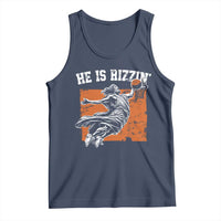 He is Rizzin Tank Top Funny Jesus Playing Basketball Vintage Faith - Wonder Print Shop