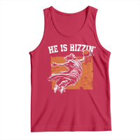 He is Rizzin Tank Top Funny Jesus Playing Basketball Vintage Faith - Wonder Print Shop