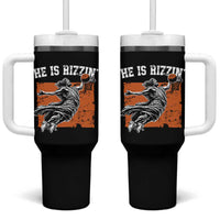 He is Rizzin Tumbler With Handle Funny Jesus Playing Basketball Vintage Faith - Wonder Print Shop